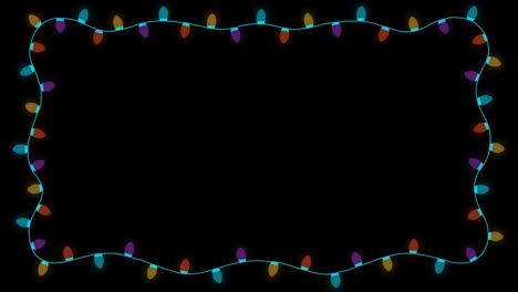 light-bulb-flashing-string-frame-and-border-with-copy-space-party,-Christmas-or-new-year-Garland-animation-with-alpha-channel